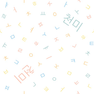 Korean Alphabet - Floor Pillow (7 Colour Palette Options)