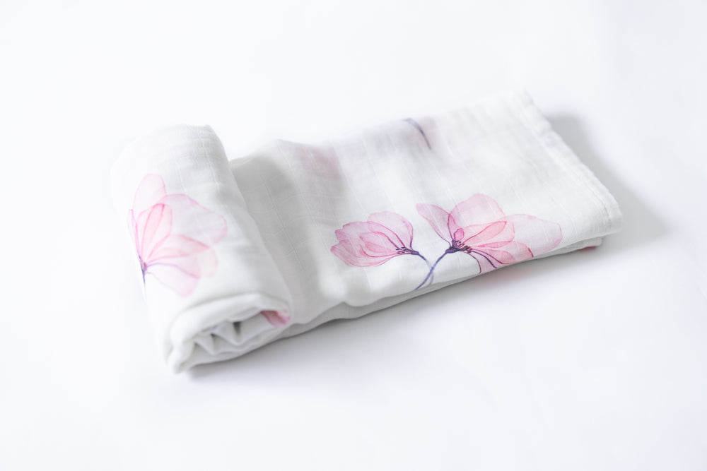 Delicate Peonies - Bamboo Cotton Muslin Blanket