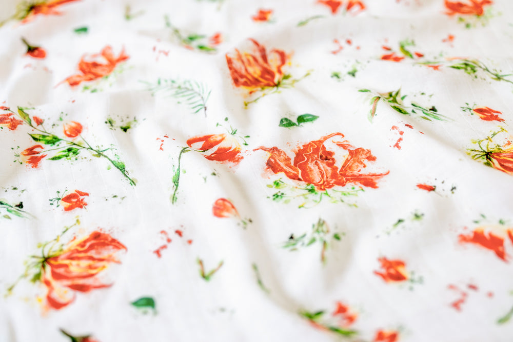 Karthikaipoo / Gloriosa Lily - Bamboo Cotton Muslin Blanket