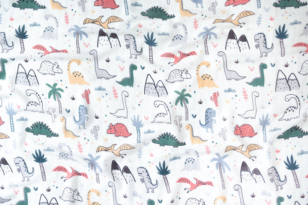 Dinosaurs - Bamboo Cotton Muslin Blanket
