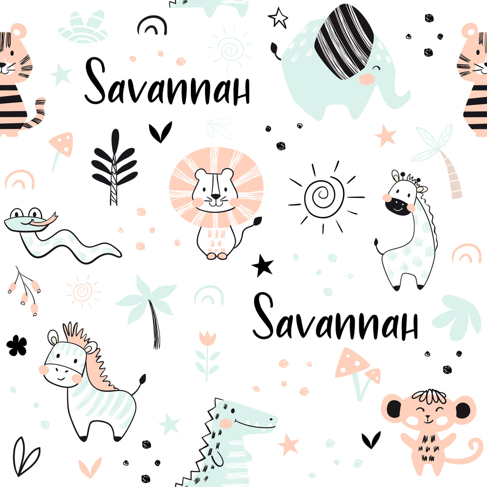 Pastel Safari Animals - Blanket