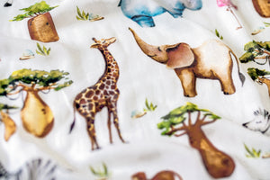 Safari Animals - Bamboo Cotton Muslin Blanket