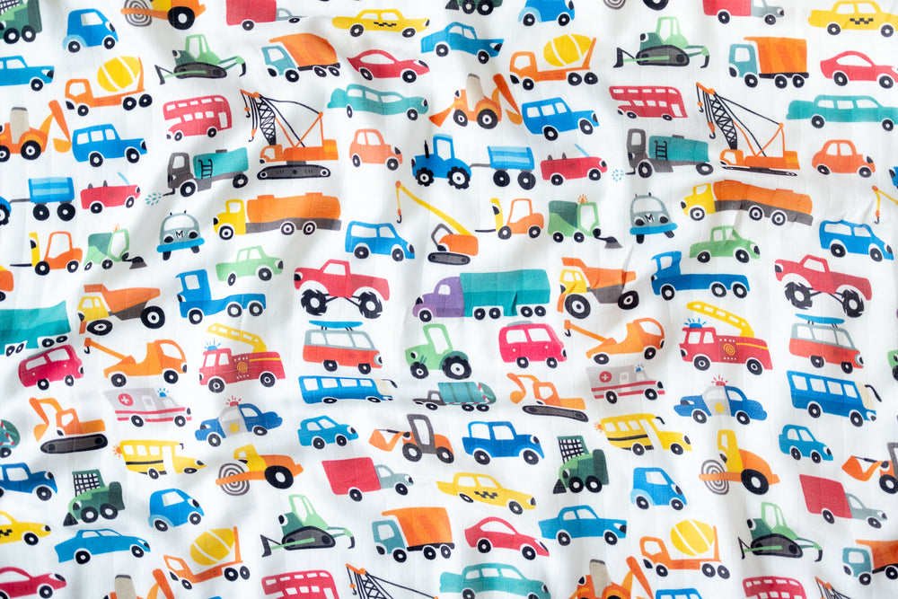Cars & Trucks - Bamboo Cotton Muslin Blanket