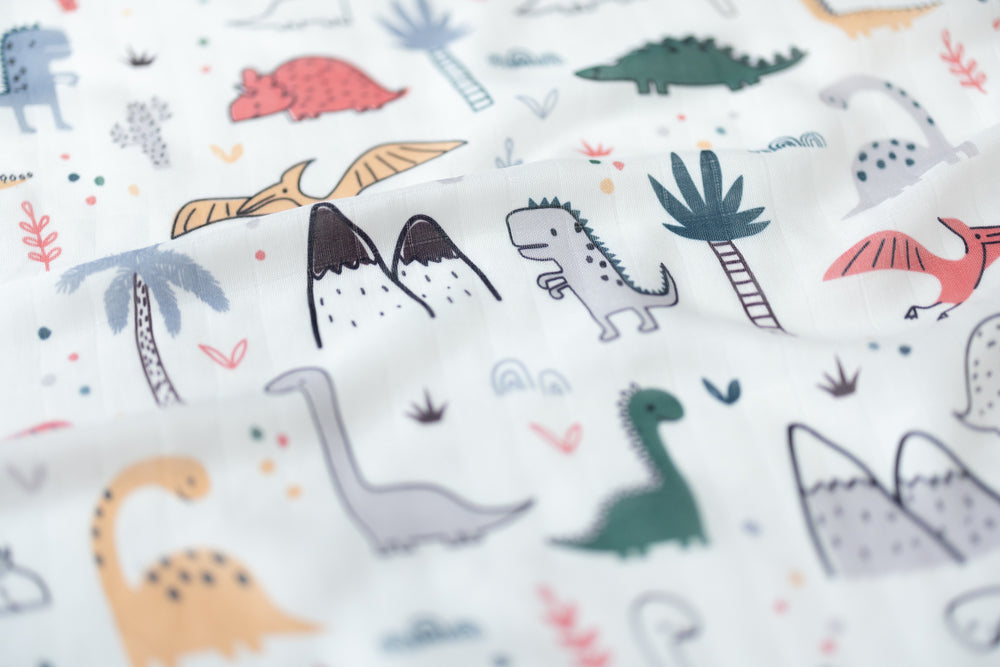
            
                Load image into Gallery viewer, Dinosaurs - Bamboo Cotton Muslin Blanket
            
        