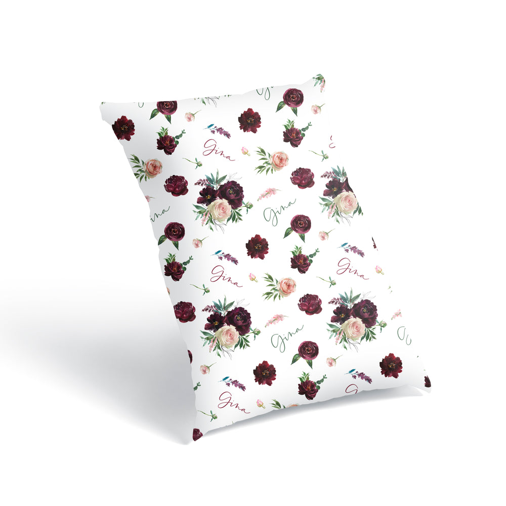 Wine & Blush Florals - Floor Pillow